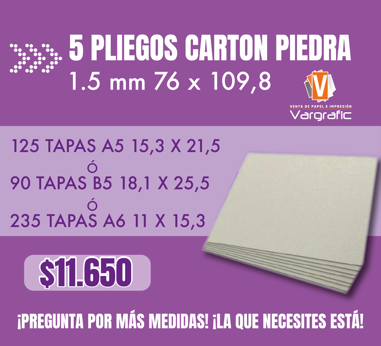 A5 CARTON PIEDRA 1,5 MM (PAR)